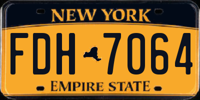 NY license plate FDH7064