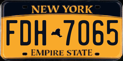 NY license plate FDH7065