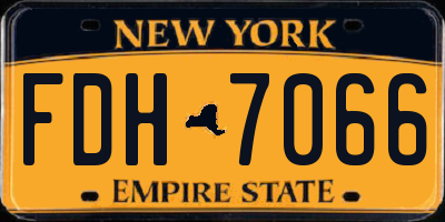 NY license plate FDH7066