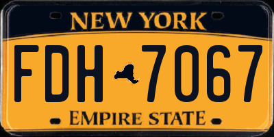 NY license plate FDH7067