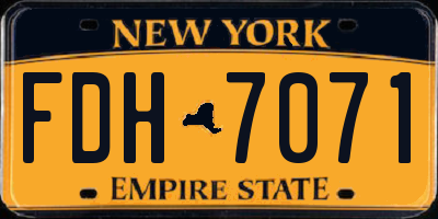 NY license plate FDH7071