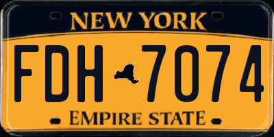 NY license plate FDH7074