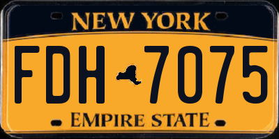 NY license plate FDH7075