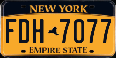 NY license plate FDH7077