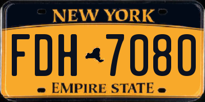 NY license plate FDH7080