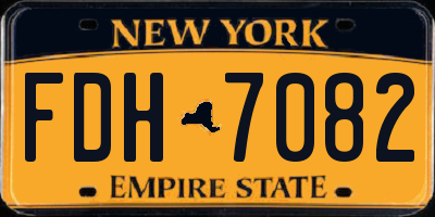 NY license plate FDH7082