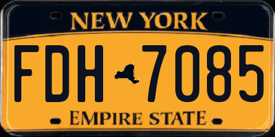 NY license plate FDH7085