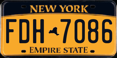 NY license plate FDH7086