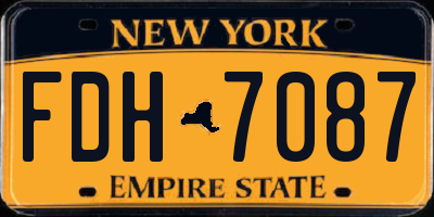NY license plate FDH7087