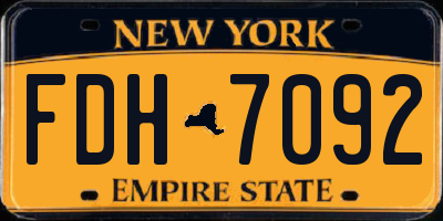 NY license plate FDH7092