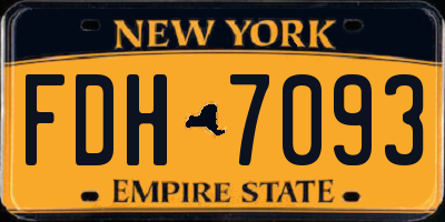 NY license plate FDH7093
