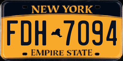 NY license plate FDH7094