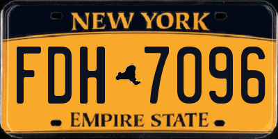 NY license plate FDH7096