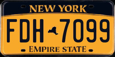 NY license plate FDH7099