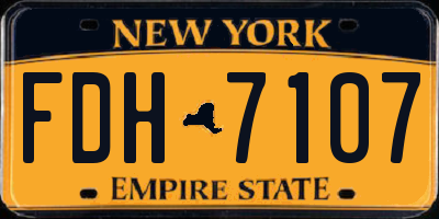 NY license plate FDH7107