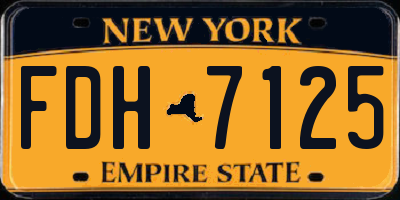 NY license plate FDH7125