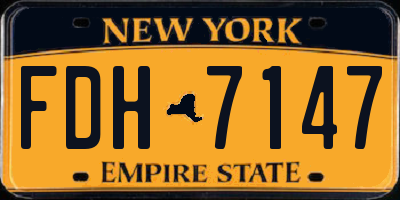 NY license plate FDH7147