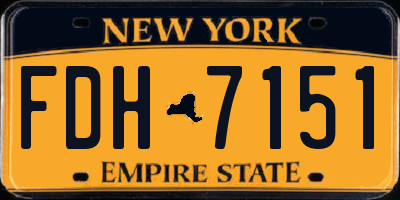 NY license plate FDH7151