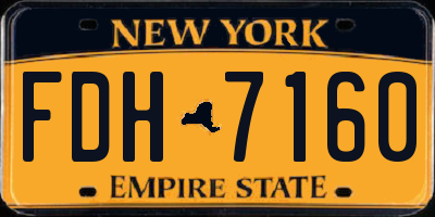 NY license plate FDH7160
