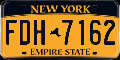 NY license plate FDH7162
