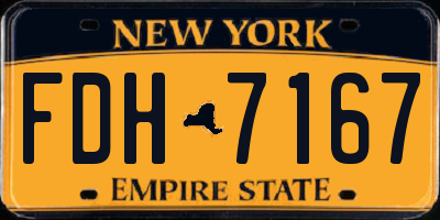 NY license plate FDH7167