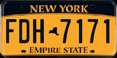 NY license plate FDH7171