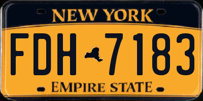 NY license plate FDH7183