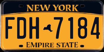 NY license plate FDH7184