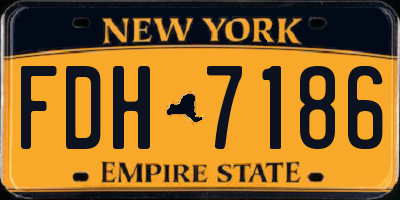 NY license plate FDH7186