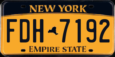 NY license plate FDH7192