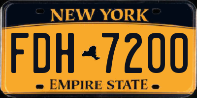 NY license plate FDH7200