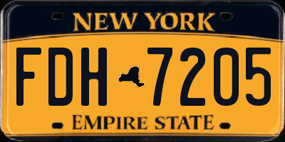 NY license plate FDH7205