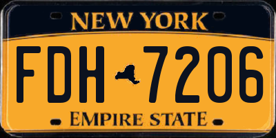 NY license plate FDH7206