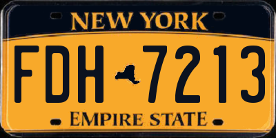 NY license plate FDH7213