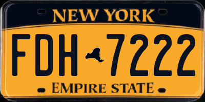 NY license plate FDH7222