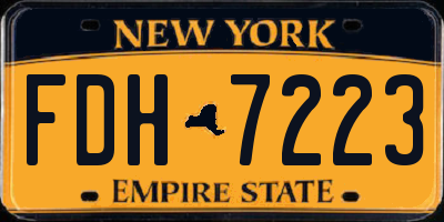 NY license plate FDH7223
