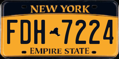 NY license plate FDH7224