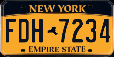 NY license plate FDH7234