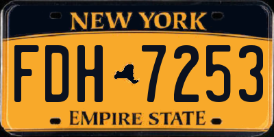 NY license plate FDH7253