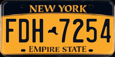 NY license plate FDH7254