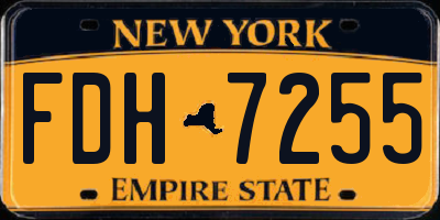 NY license plate FDH7255