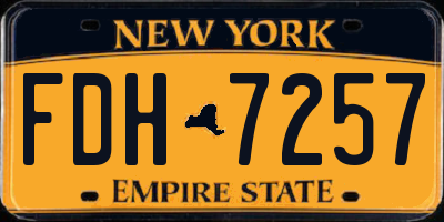 NY license plate FDH7257