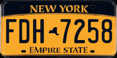 NY license plate FDH7258