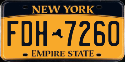 NY license plate FDH7260