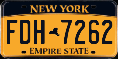 NY license plate FDH7262