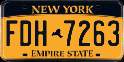 NY license plate FDH7263
