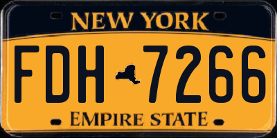 NY license plate FDH7266