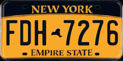 NY license plate FDH7276