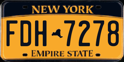 NY license plate FDH7278