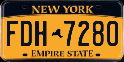 NY license plate FDH7280